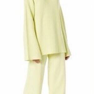 The Drop Yellow Wide-Leg Matching Sweater Set